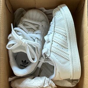 Adidas Kids All-White Sneakers